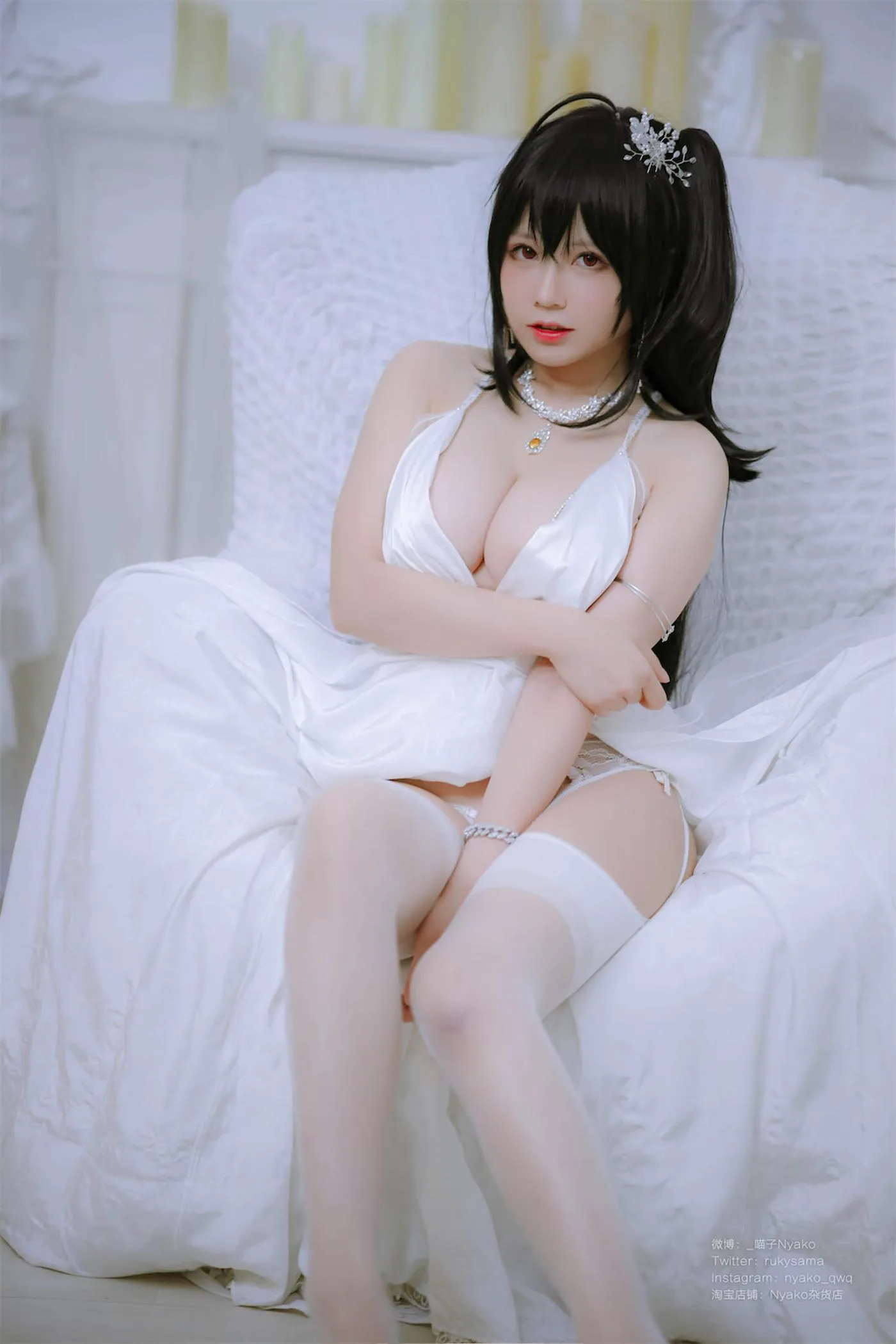 Nyako喵子 – NO.40 大凤纯白婚纱 [65P]插图6